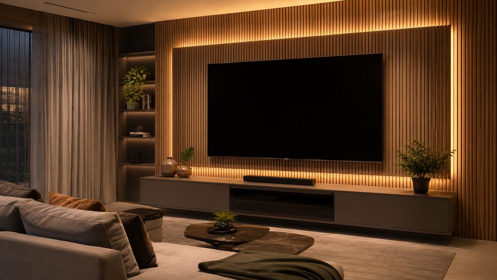 Instalação de painel e home theater com suporte de TV na Asa Sul, Brasília
